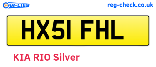 HX51FHL are the vehicle registration plates.