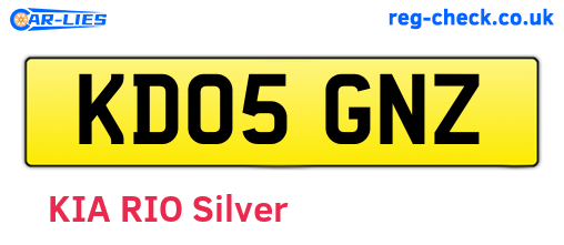 KD05GNZ are the vehicle registration plates.