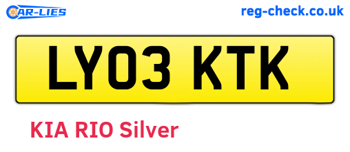 LY03KTK are the vehicle registration plates.