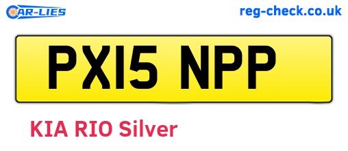 PX15NPP are the vehicle registration plates.
