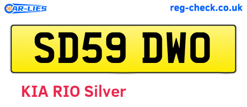 SD59DWO are the vehicle registration plates.