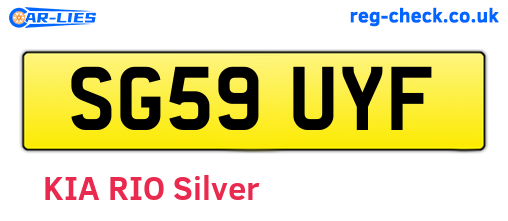 SG59UYF are the vehicle registration plates.