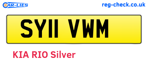 SY11VWM are the vehicle registration plates.