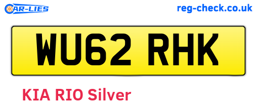 WU62RHK are the vehicle registration plates.