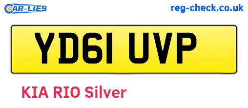 YD61UVP are the vehicle registration plates.