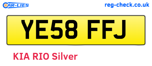 YE58FFJ are the vehicle registration plates.