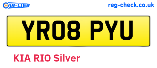 YR08PYU are the vehicle registration plates.