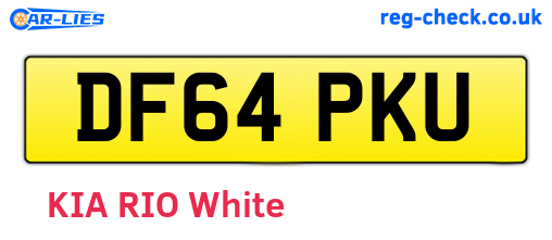 DF64PKU are the vehicle registration plates.