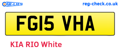 FG15VHA are the vehicle registration plates.