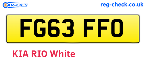 FG63FFO are the vehicle registration plates.