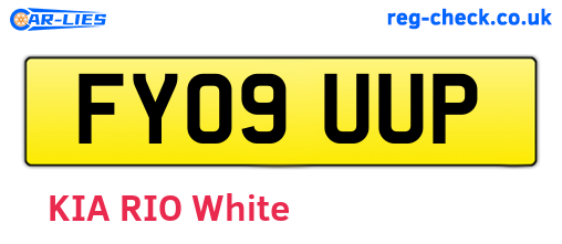 FY09UUP are the vehicle registration plates.