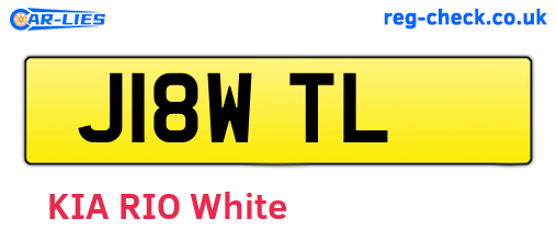 J18WTL are the vehicle registration plates.