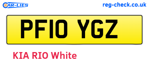 PF10YGZ are the vehicle registration plates.