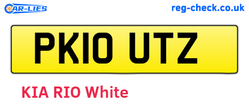 PK10UTZ are the vehicle registration plates.