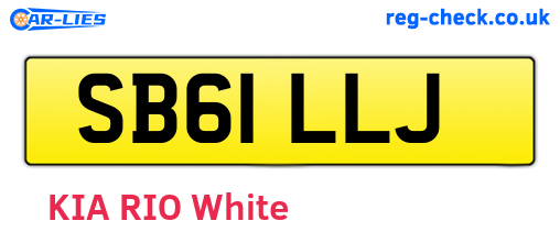 SB61LLJ are the vehicle registration plates.