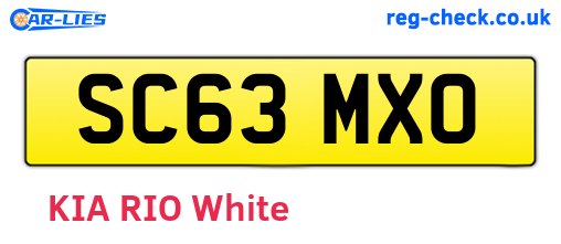 SC63MXO are the vehicle registration plates.