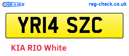 YR14SZC are the vehicle registration plates.