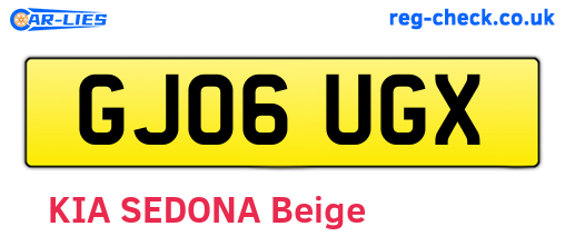 GJ06UGX are the vehicle registration plates.