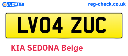 LV04ZUC are the vehicle registration plates.