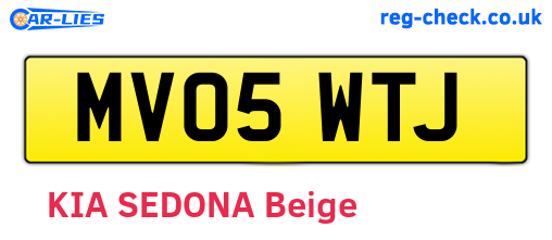 MV05WTJ are the vehicle registration plates.