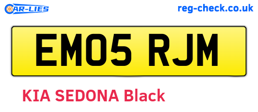 EM05RJM are the vehicle registration plates.