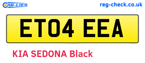 ET04EEA are the vehicle registration plates.