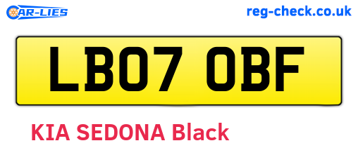 LB07OBF are the vehicle registration plates.