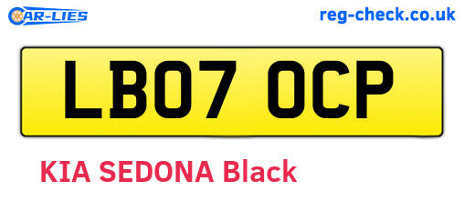LB07OCP are the vehicle registration plates.