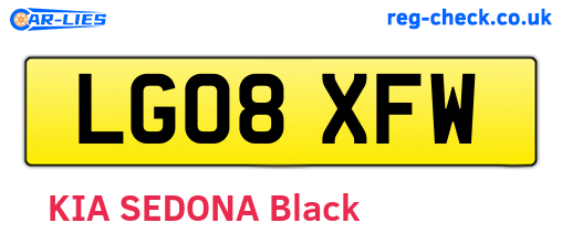 LG08XFW are the vehicle registration plates.