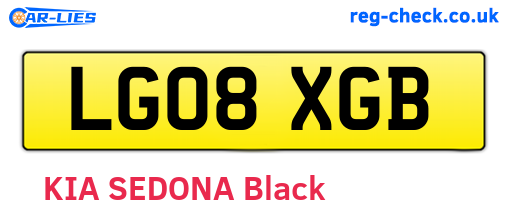 LG08XGB are the vehicle registration plates.