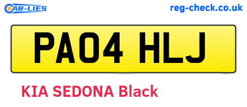 PA04HLJ are the vehicle registration plates.