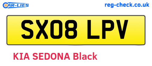 SX08LPV are the vehicle registration plates.