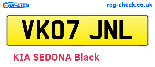 VK07JNL are the vehicle registration plates.