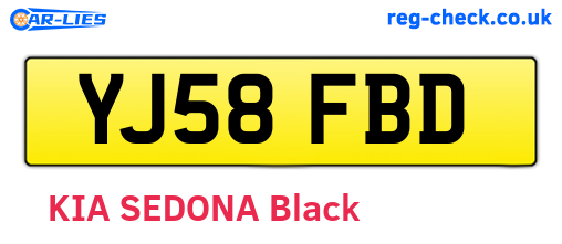 YJ58FBD are the vehicle registration plates.
