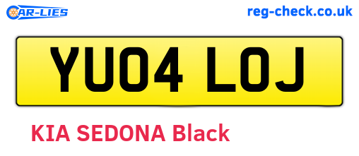YU04LOJ are the vehicle registration plates.