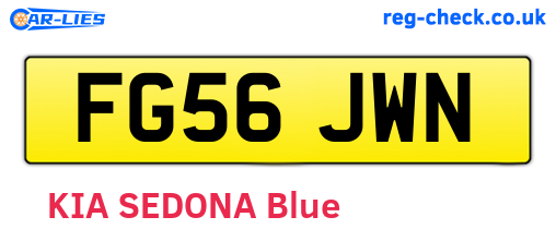 FG56JWN are the vehicle registration plates.