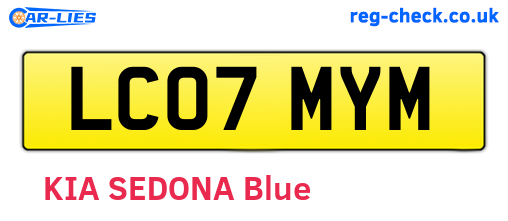 LC07MYM are the vehicle registration plates.