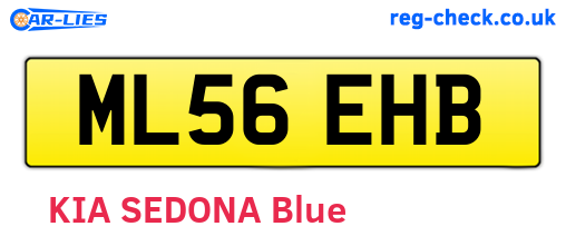 ML56EHB are the vehicle registration plates.