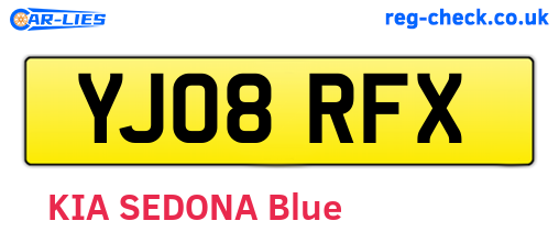 YJ08RFX are the vehicle registration plates.