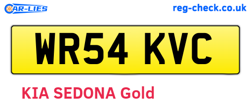 WR54KVC are the vehicle registration plates.