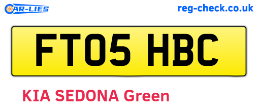 FT05HBC are the vehicle registration plates.