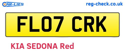 FL07CRK are the vehicle registration plates.