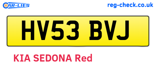HV53BVJ are the vehicle registration plates.