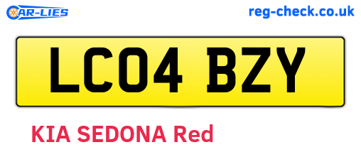 LC04BZY are the vehicle registration plates.