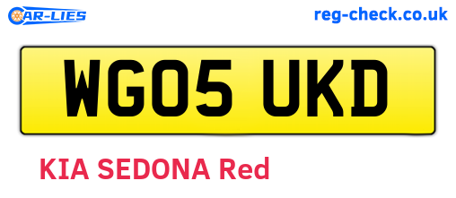WG05UKD are the vehicle registration plates.