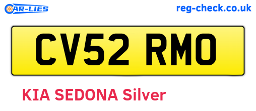 CV52RMO are the vehicle registration plates.