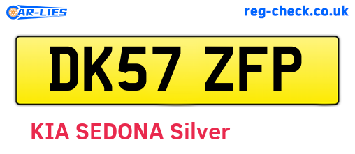 DK57ZFP are the vehicle registration plates.