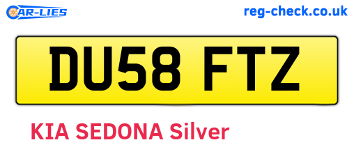 DU58FTZ are the vehicle registration plates.