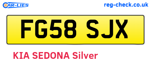 FG58SJX are the vehicle registration plates.