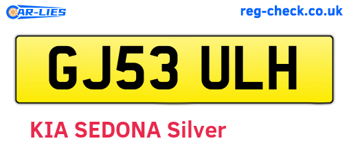 GJ53ULH are the vehicle registration plates.